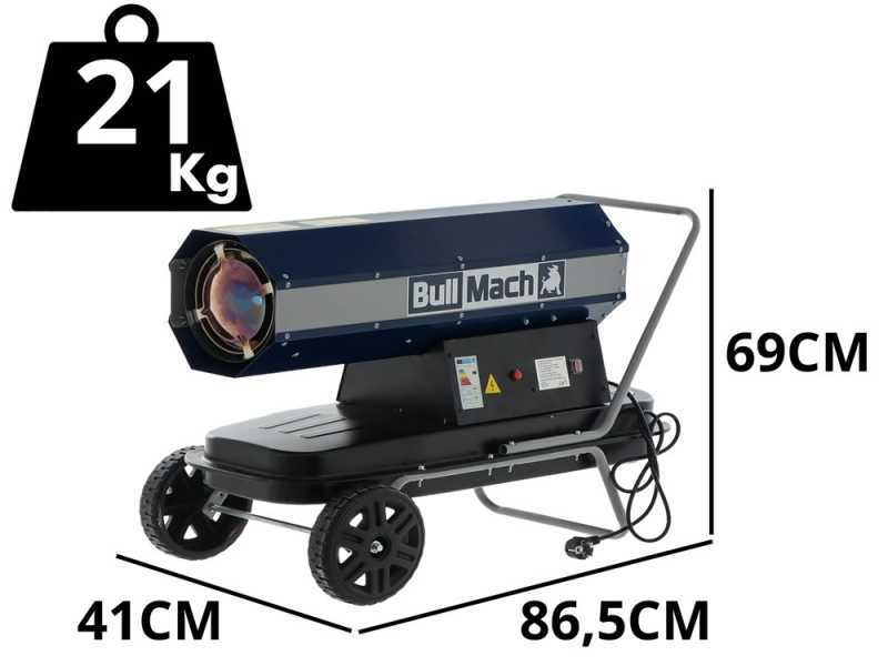 BullMach BM-DDH 30 - Generatore di aria calda diesel - A combustione diretta - Carrellato - 30kW