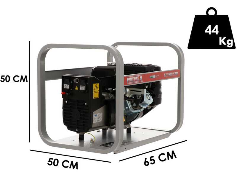 MOSA GE 3500 KBM - Generatore di corrente a benzina 2.9 kW - Continua 2.6 kW Monofase - - Motore Kohler CH270