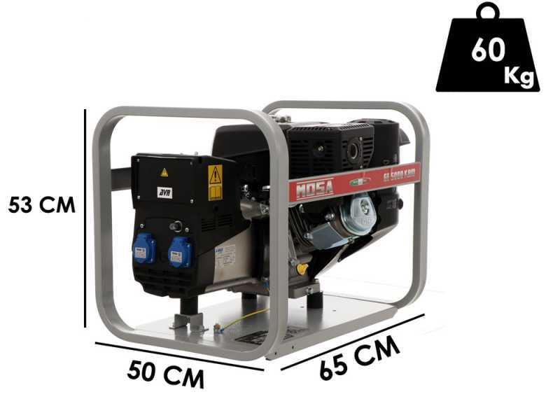 MOSA GE 5000 KBM AVR - Generatore di corrente a benzina con AVR 4.4 kW - Continua 3.6 kW Monofase