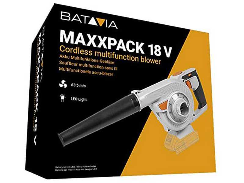 Batavia Maxxpack - Soffiatore a batteria 18V SOLO - SENZA BATTERIE E CARICABATTERIE
