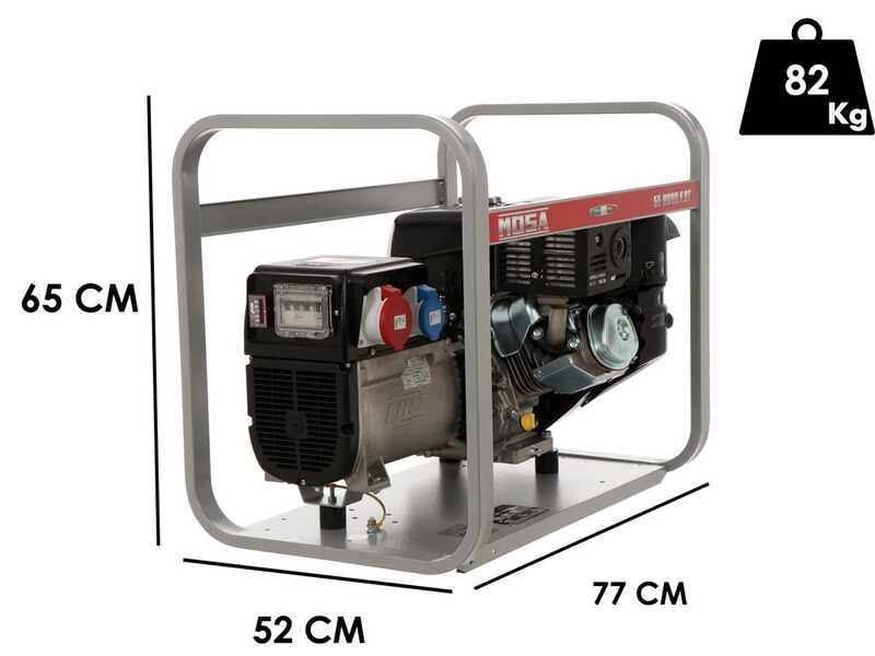 MOSA GE 8000 KBT - Generatore di corrente a benzina 6.4 kW - Continua 5.6 kW Trifase - Motore Kohler CP CH440