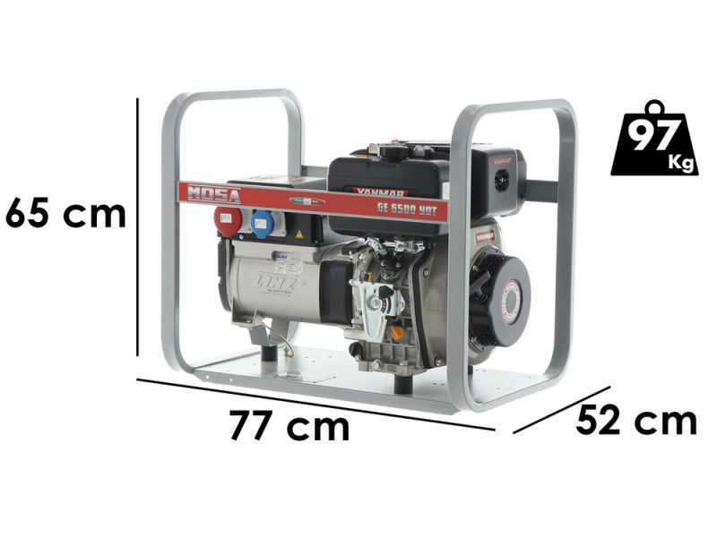 MOSA GE 6500 YDT - Generatore di corrente diesel 5.2 kW - Continua 4.6 kW Trifase