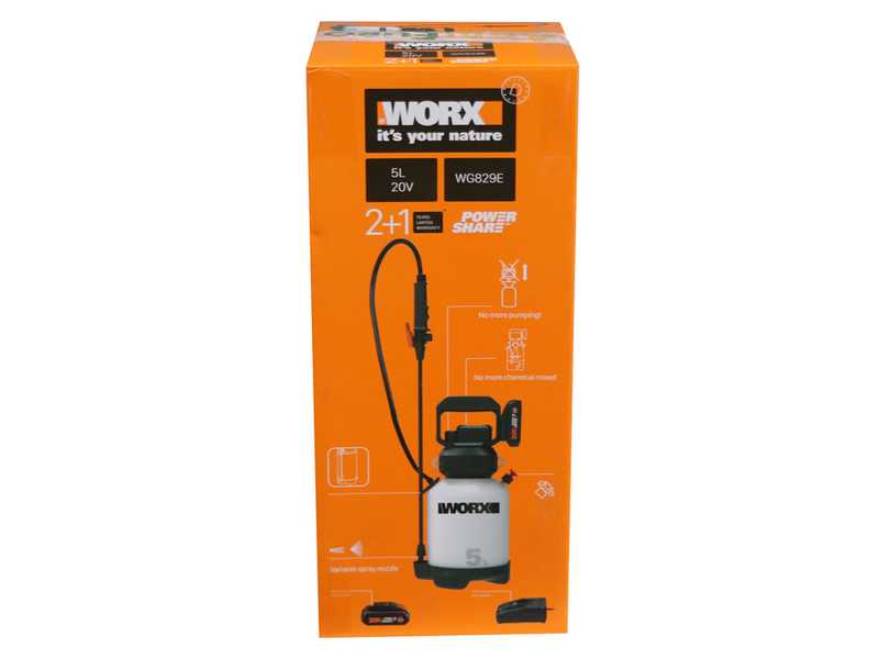 WORX WG829E.9 - Pompa irroratrice a tracolla - 20V - SENZA BATTERIA E CARICABATTERIE