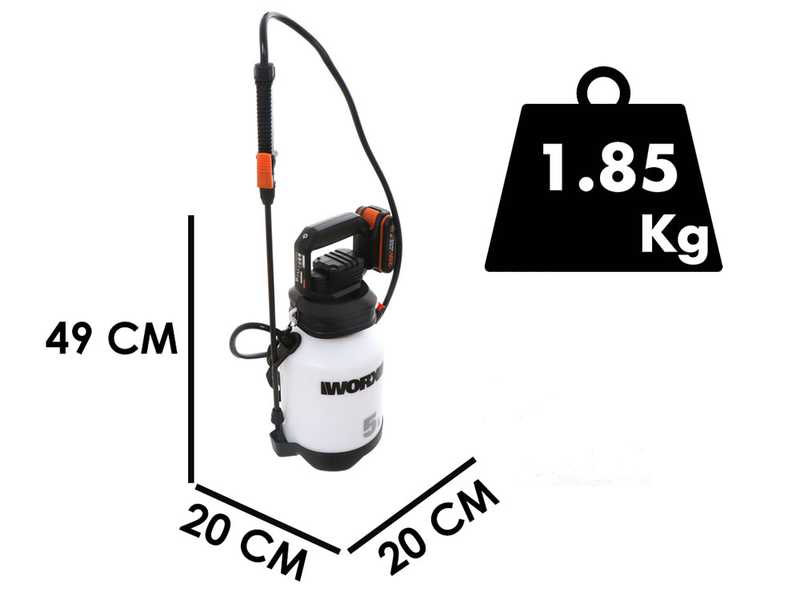 WORX WG829E.9 - Pompa irroratrice a tracolla - 20V - SENZA BATTERIA E CARICABATTERIE