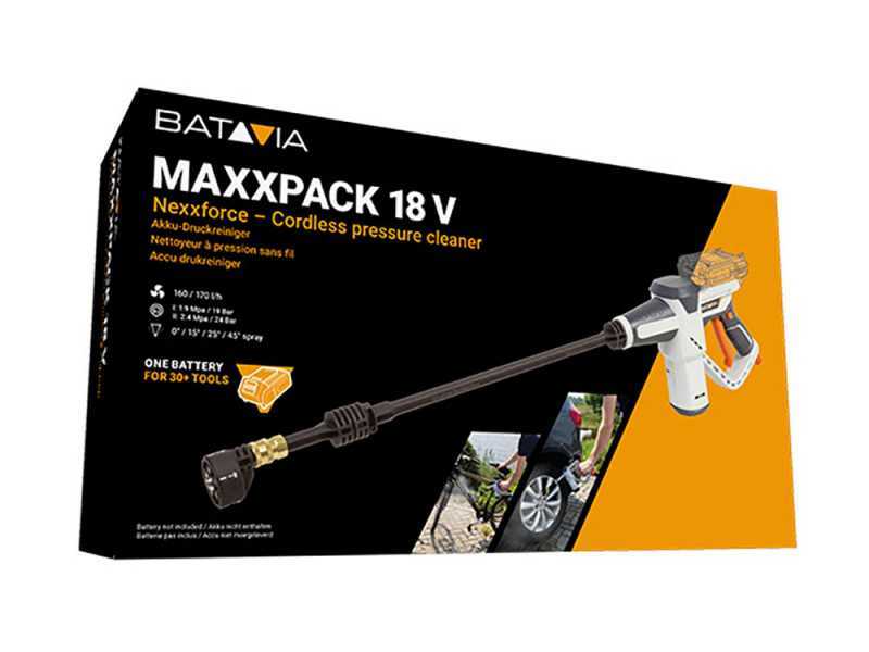 Batavia NEXXFORCE - Pistola idropulitrice a pressione - con batteria 18V/ 2ah e caricatore