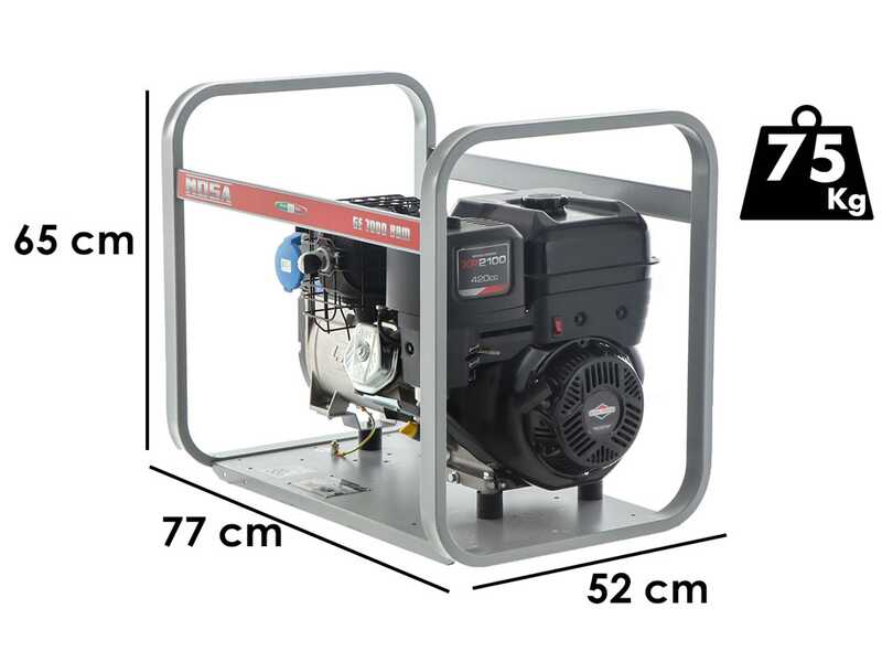 MOSA GE 7000 BBM - Generatore di corrente a benzina 6 kW - Continua 5 kW Monofase - Motore B&amp;S XR2100