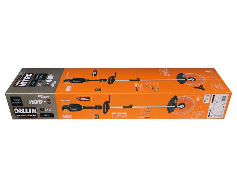 Worx NITRO WG186E - Decespugliatore multifunzione a batteria - 2x20V/4Ah