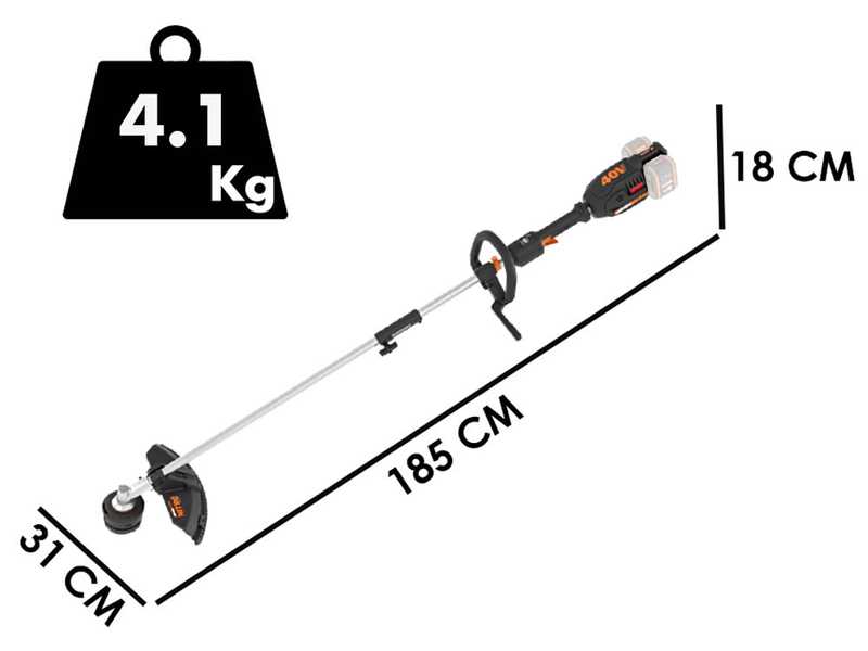 Worx NITRO WG186E.9 - Decespugliatore multifunzione a batteria - 40V - SENZA BATTERIA E CARICABATTERIE