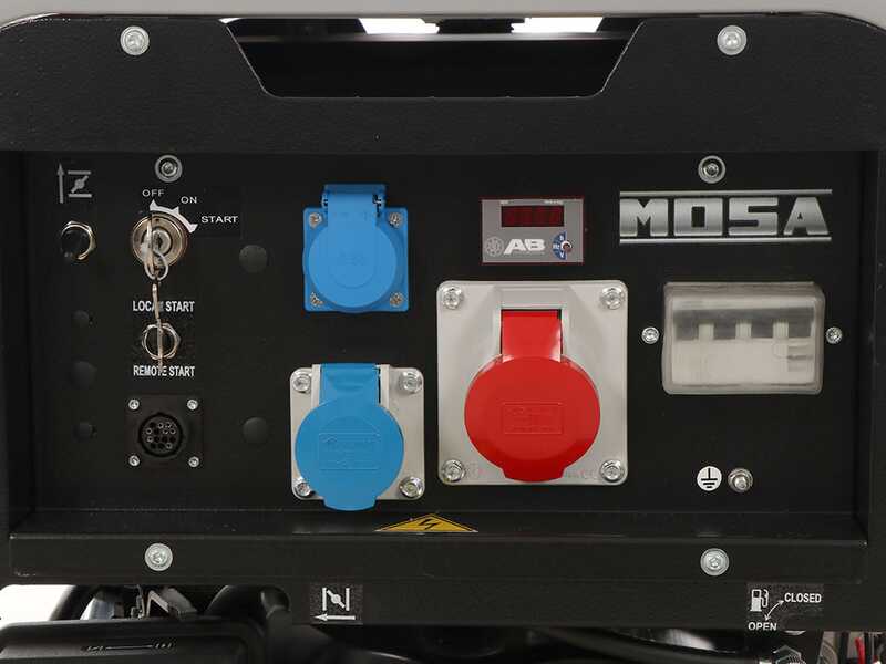 MOSA GE S-8000 BBT AVR EAS - Generatore di corrente a benzina con avv. elettrico 6.4 kW - Continua 5.6 kW Trifase - Motore B&amp;S XR2100