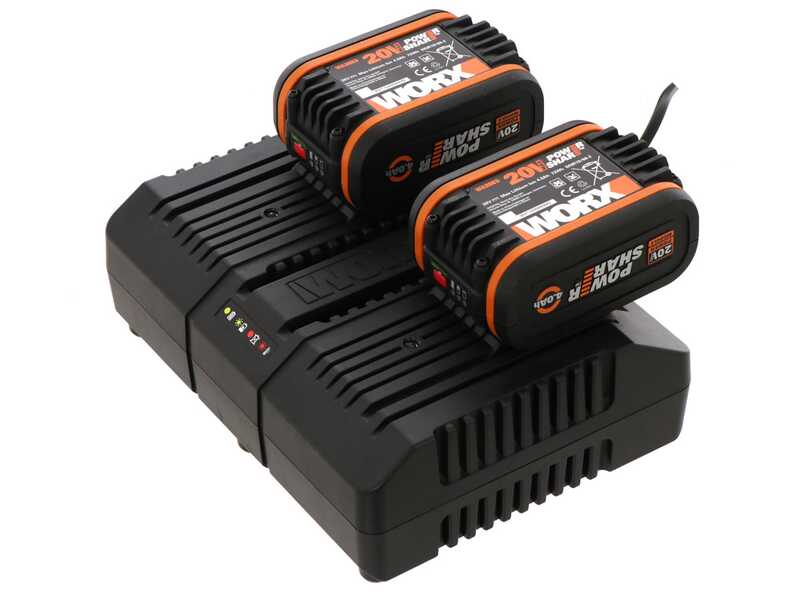 Worx NITRO WG585E - Soffiatore a batteria 2x20V/4Ah + in omaggio 2x20V/4Ah