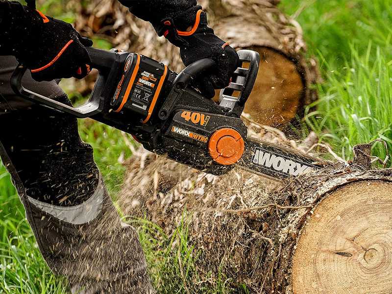 Worx WG385E Nitro - Elettrosega a batteria - 2 x 40V 4Ah - Lama da 40cm