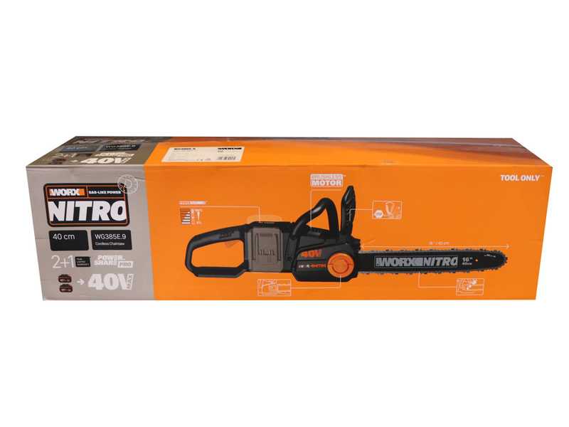 Worx NITRO WG385E.9 - Elettrosega a batteria - 40V - SENZA BATTERIE E CARICABATTERIE