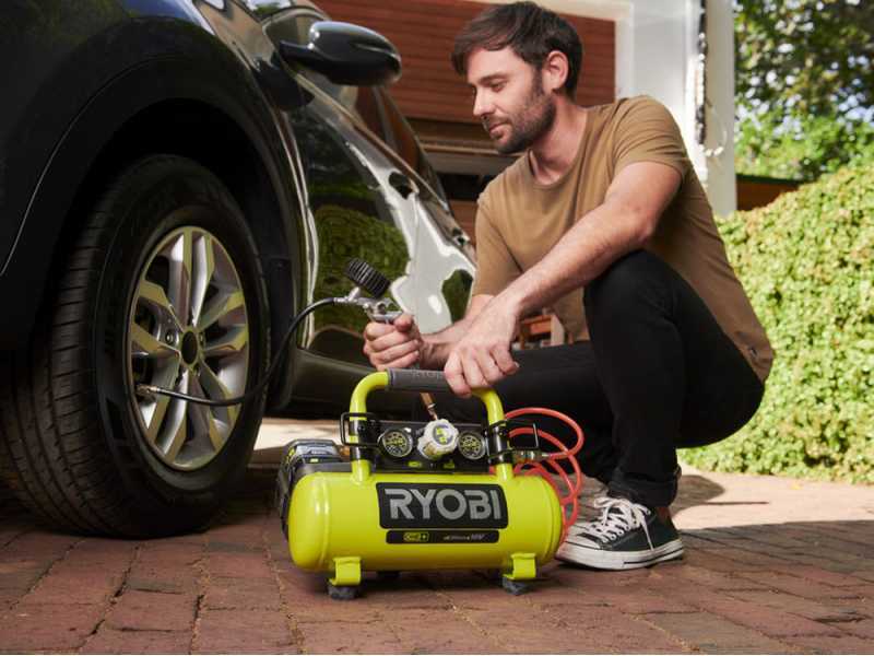 Ryobi R18AC-0 - Compressore portatile a batteria - 18V - SENZA BATTERIE E CARICABATTERIE