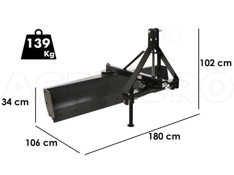 Blackstone B-GB 180 - Lama livellatrice per trattore a rotazione semplice 360&deg; e braccio orientabile