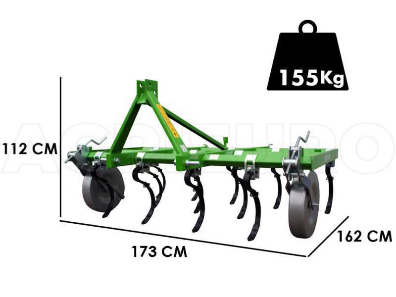 Bomet Dorado - Coltivatore a molle - 11 denti - Larghezza di lavoro 170 cm