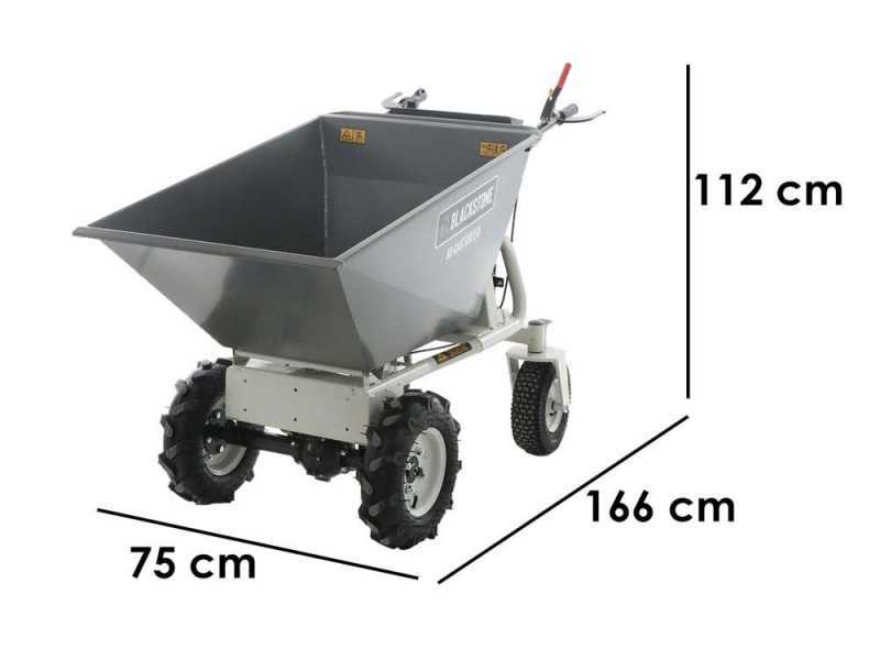 BlackStone BS-CAR 500 E-D - Carriola elettrica a batteria 48V 25Ah con cassone dumper