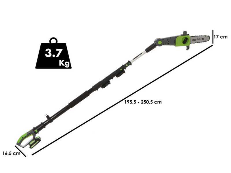Verdemax PTT20 - Kit potatore e tagliasiepe telescopico - Batteria 20V 2Ah