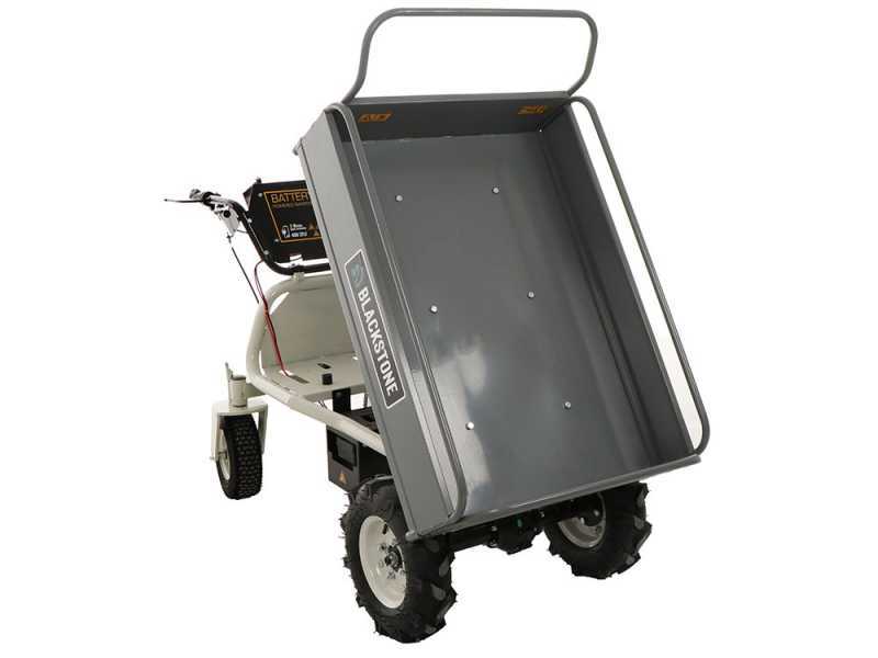 BlackStone BS-CAR 500 E-F - Carriola elettrica a batteria 48V 25Ah con cassone ribaltabile
