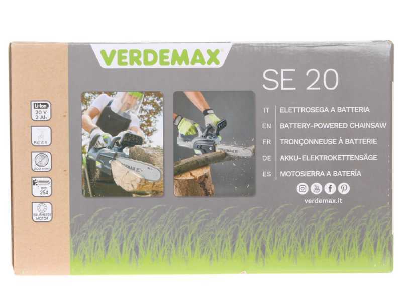 Elettrosega a batteria Verdemax SE20 - 20V 2Ah - barra da 25 cm