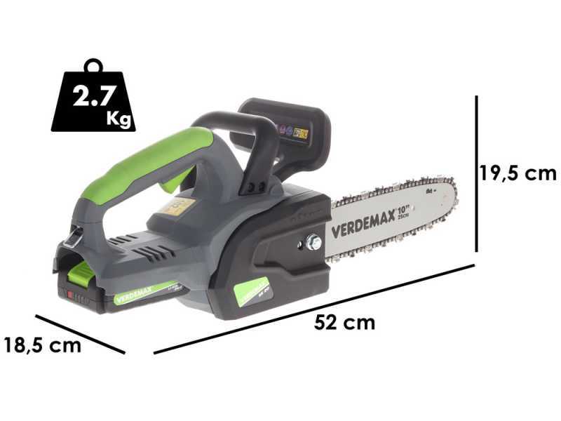 Verdemax SE20 - Elettrosega a batteria 20V 2Ah - Lama da 25cm