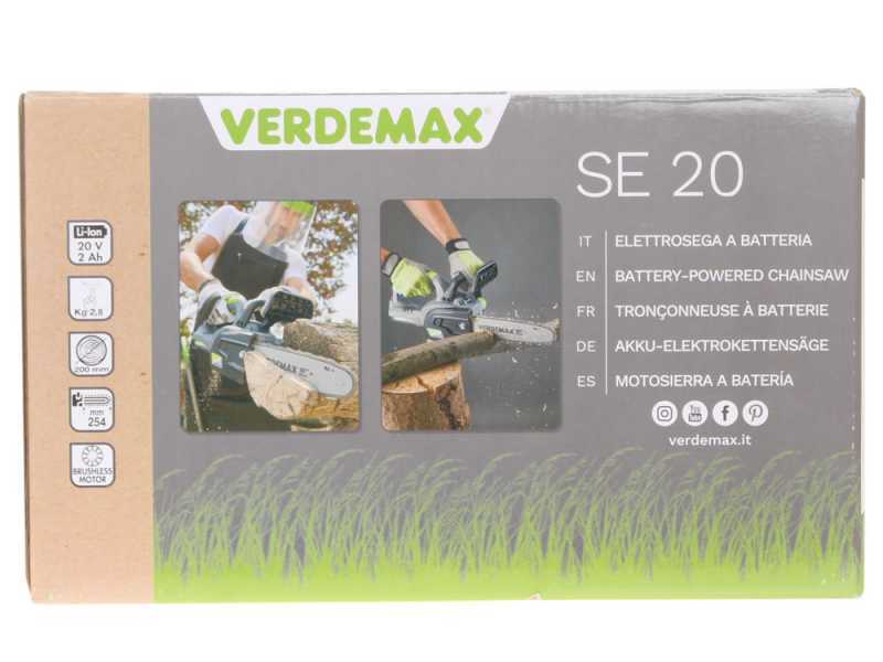 Verdemax SE20 - Elettrosega a batteria 20V 2Ah - Lama da 25cm