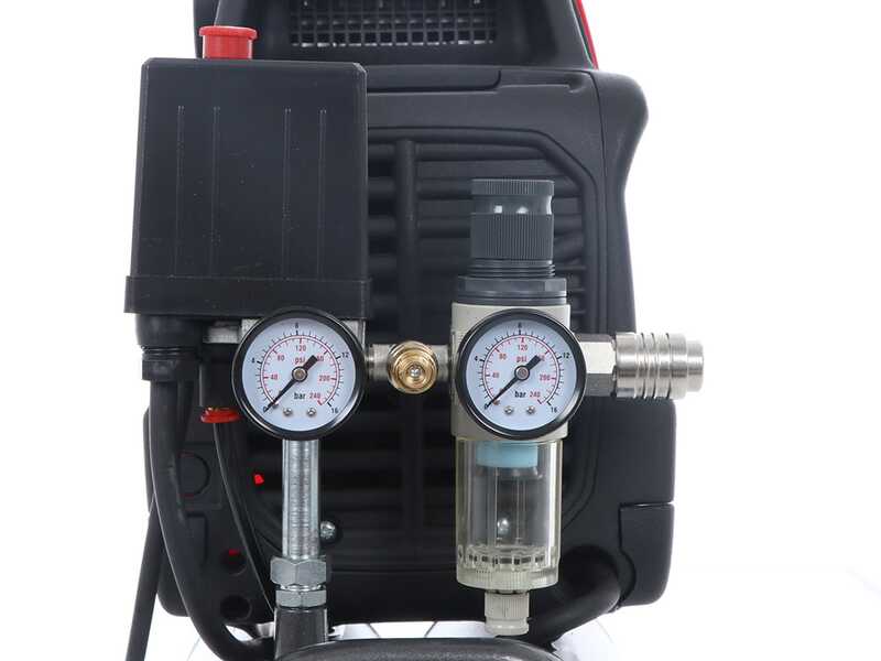 FIAC Leonardo - Compressore aria elettrico portatile monofase silenziato, oil-less - Motore 1 HP - 6 lt