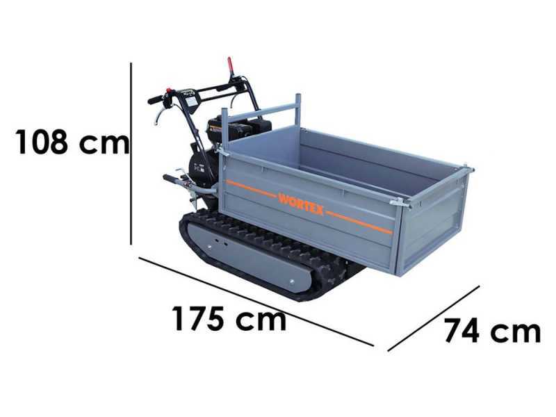 Wortex SFL 500 - Motocarriola cingolata cassone estensibile - Portata 500Kg