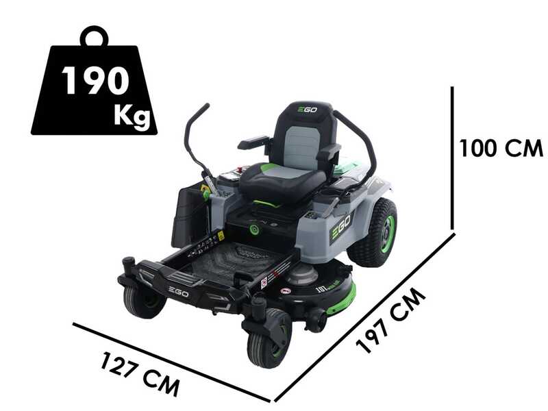 EGO ZT4201E-L Z6 - Trattorino tagliaerba a batteria 56V/40Ah - Raggio zero
