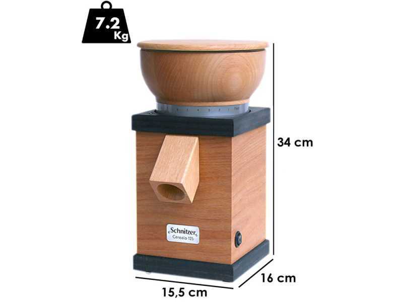 Schnitzer Cerealo 125 - Mulino per farina a pietra in faggio multiplex - 360W