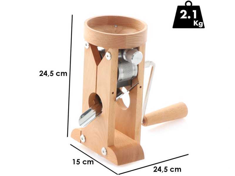 Schnitzer Campo 150g - Fioccatrice manuale da tavolo in faggio con rulli in acciaio inox