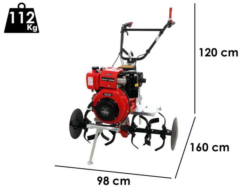 Motozappa Diesse DS94 con motore Vulcan Diesel da 7 HP - fresa da 95 cm