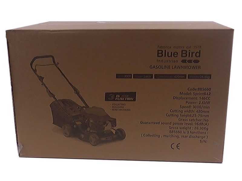 Blue Bird Sprint B42 - Rasaerba a scoppio - 3 in 1 - 146 cc - Taglio 42 cm