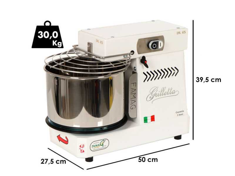 Famag Grilletta IM 6S/230 1 Velocit&agrave; - Impastatrice a spirale 6 Kg con testa sollevabile