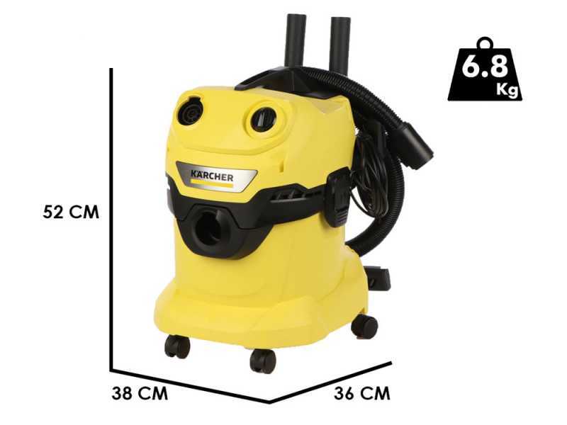 Karcher WD 4 V-20/5/22 - Bidone aspiratutto - 20 Litri - Fusto in Plastica