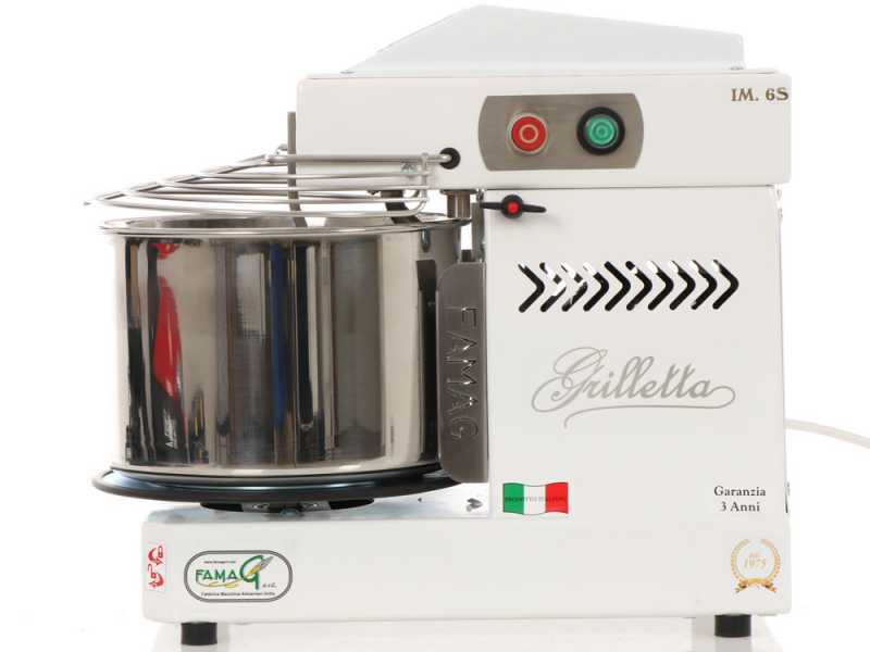 Famag Grilletta IM 6S/230 10 Velocit&agrave; HH - impastatrice a spirale 6 Kg ad alta idratazione con testa sollevabile