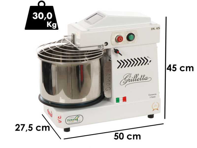 Famag Grilletta IM 6S/230 10 Velocit&agrave; HH - impastatrice a spirale 6 Kg ad alta idratazione con testa sollevabile