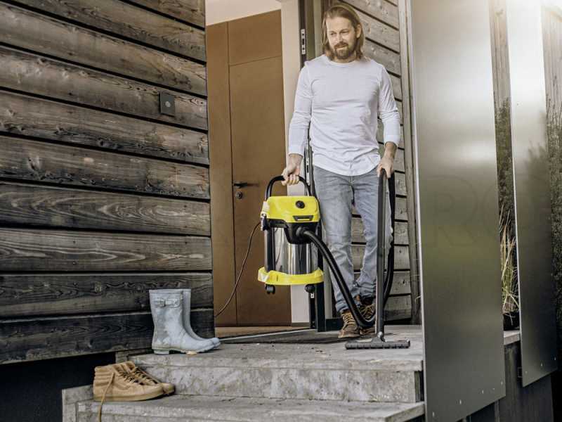 Karcher WD 3 S V-17/4/20 - Bidone Aspiratutto - Acciaio INOX - 17 litri