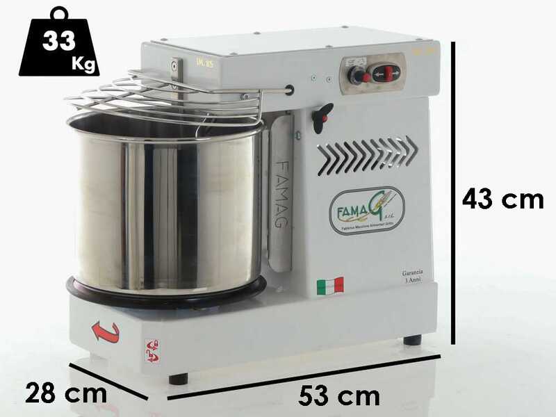 Famag Grilletta IM 8S/230 10 Velocit&agrave; HH - Impastatrice a spirale 8 Kg ad alta idratazione con testa sollevabile
