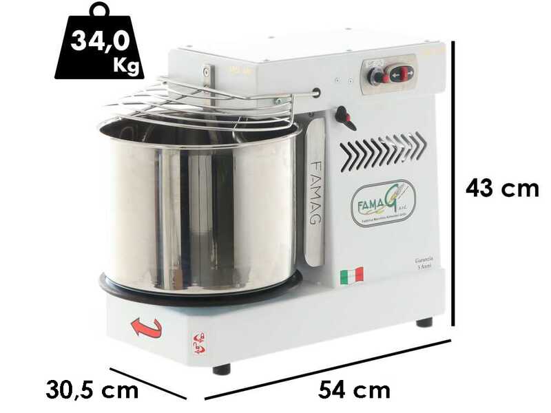 Famag Grilletta IM 10S/230 10 Velocit&agrave; HH - Impastatrice a spirale 10 Kg ad alta idratazione con testa sollevabile