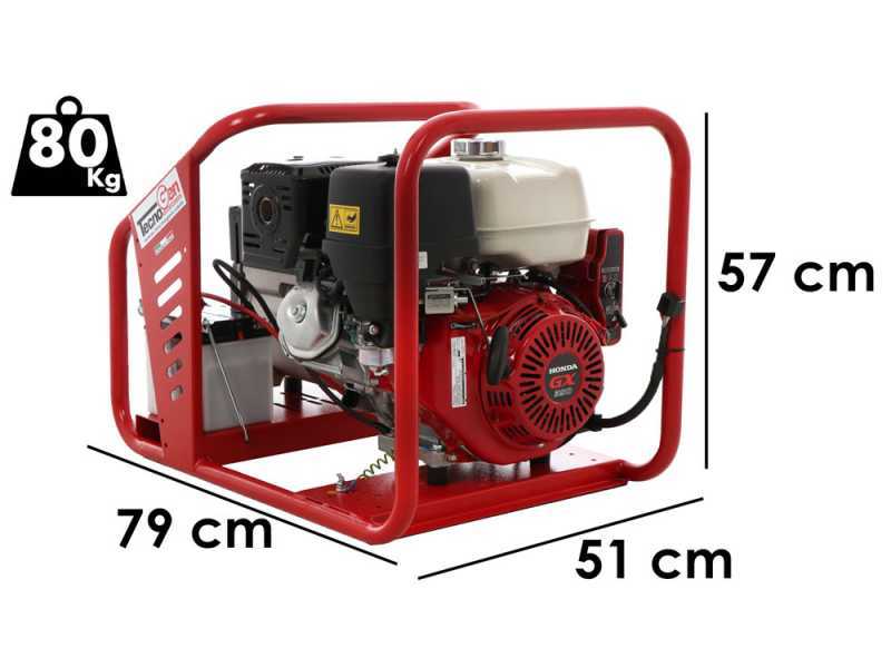 TecnoGen H8000 E/A - Generatore di corrente a benzina 5.8 kW - Continua 5.2 kW Monofase + ATS