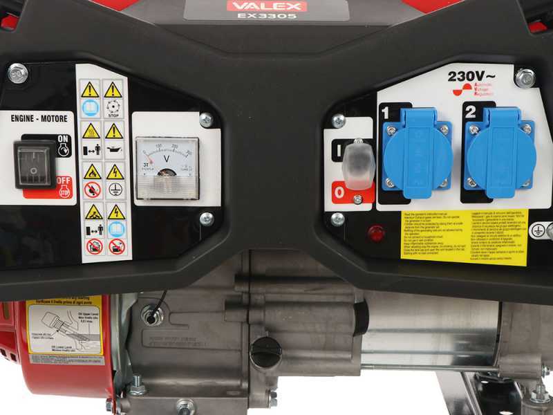 Valex EX 5505 - Generatore di corrente a benzina carrellato 5.5 kW - Continua 5 kW Monofase