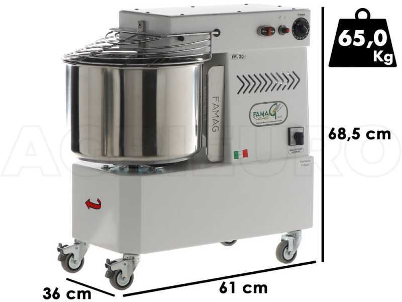 Famag Grilletta IM 20/230 10 Velocit&agrave; HH - Impastatrice a spirale 20 Kg ad alta idratazione