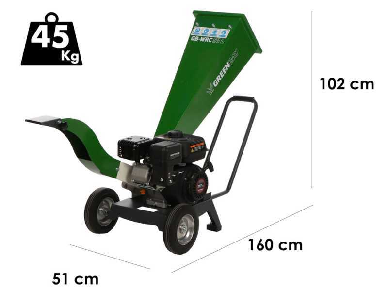 GreenBay GB-WRC 50 L - Biocippatore a scoppio - Motore benzina 7 HP