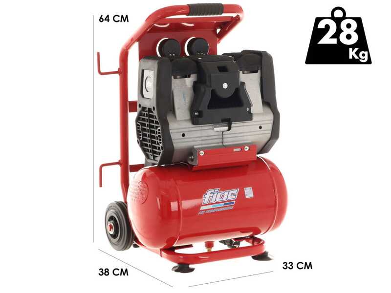FIAC Magnum XS258 - Compressore aria elettrico monofase silenziato, oil-less - Motore 2 HP - 10 lt