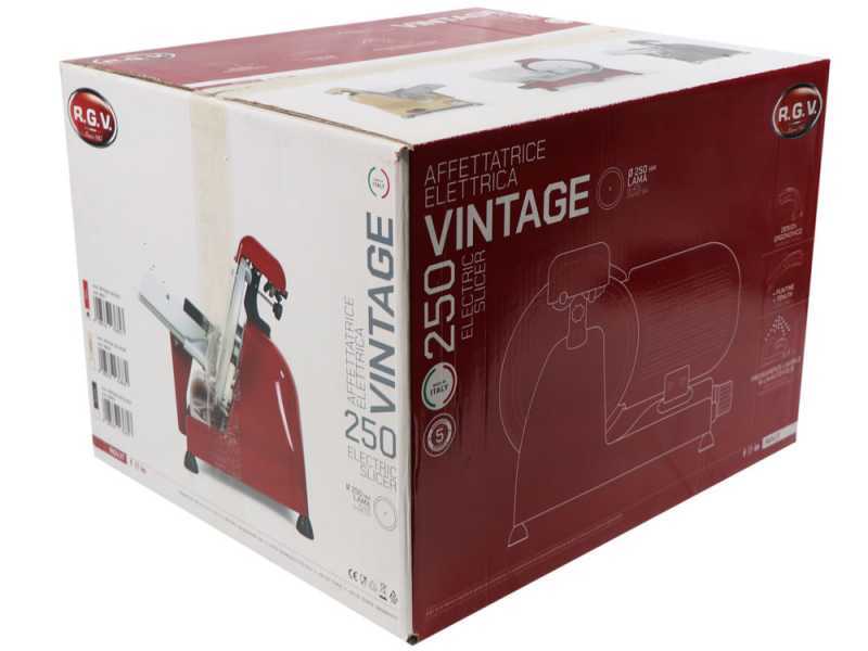 RGV Vintage 250 Rossa - Affettatrice con lama temperata 250mm - 140W