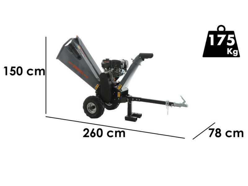 Wortex Drake D420/120L - Biotrituratore a scoppio - Motore Loncin G420F da 15Hp