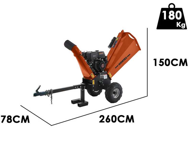 Wortex Drake D420/120L-E - Biotrituratore a scoppio - Motore Loncin G420F con avviamento elettrico