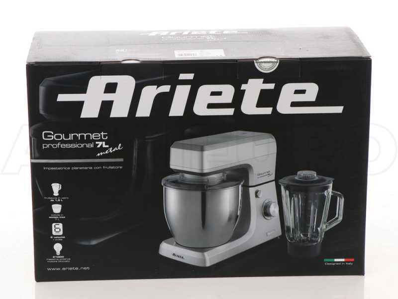 Ariete Gourmet Professional Metal - Impastatrice Planetaria con Frullatore - 7L