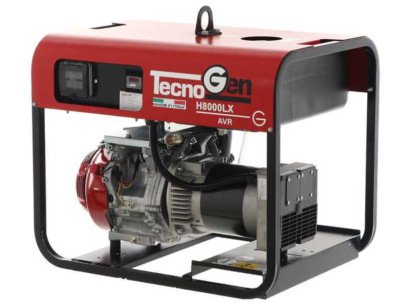 TecnoGen H8000LX - Generatore di corrente 5,2 kW monofase a benzina - Motore Honda GX 390