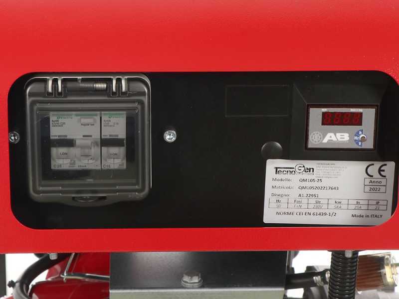 TecnoGen H8000LX - Generatore di corrente 5,2 kW monofase a benzina - Motore Honda GX 390